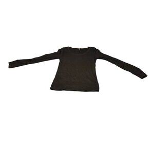 Womens Splash Medium Knit Shirt BLACK Rounded Bottom LACE SHOULDERS